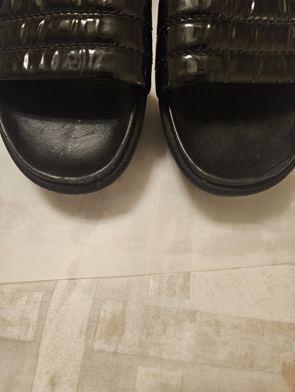Prada Black Leather Slide Sandals EU 40.5 or US 10 - Picture 6 of 11